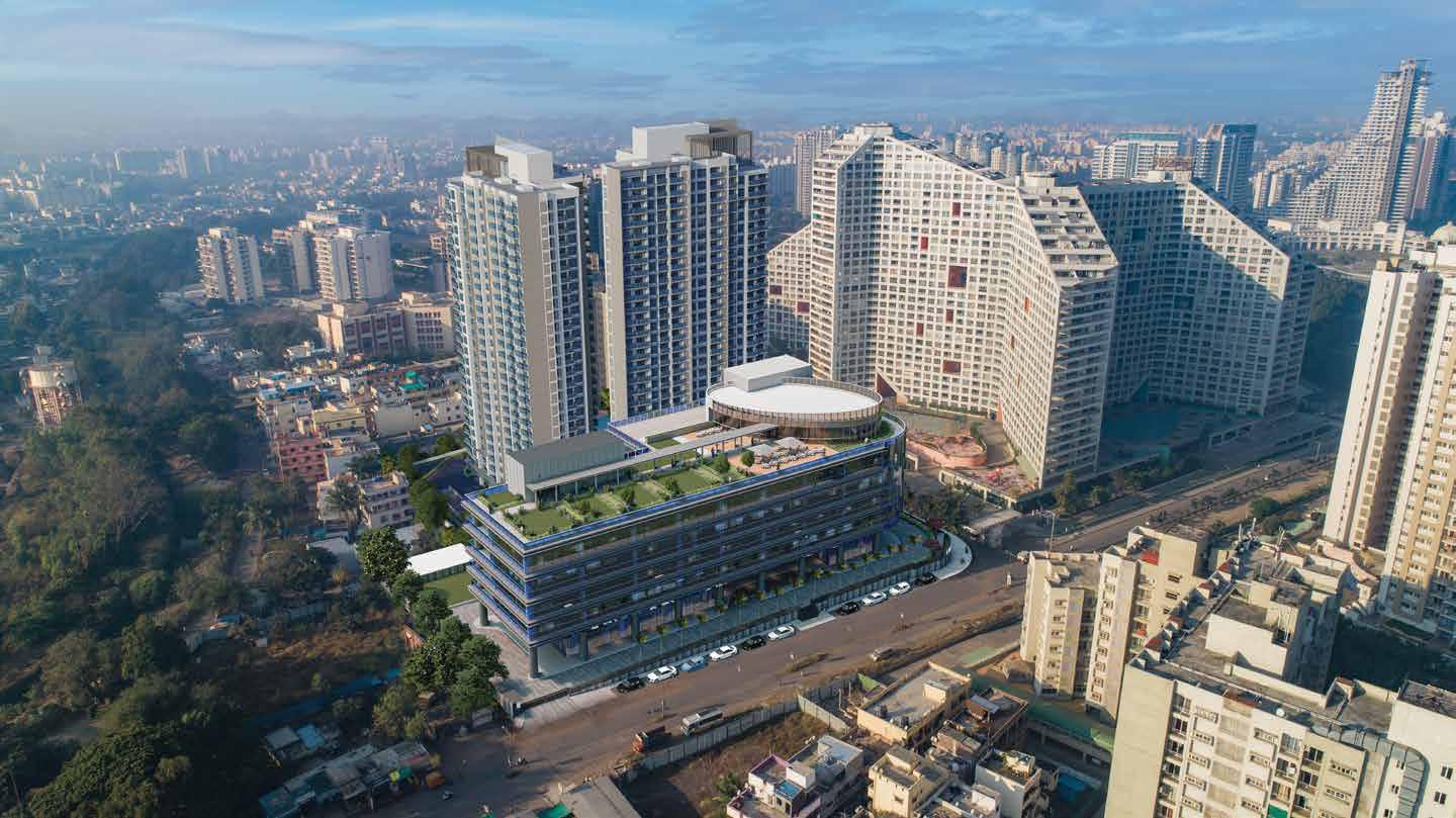Aerial view of Ascent Avenue and Amanora Park Town, Hadapsar Pune