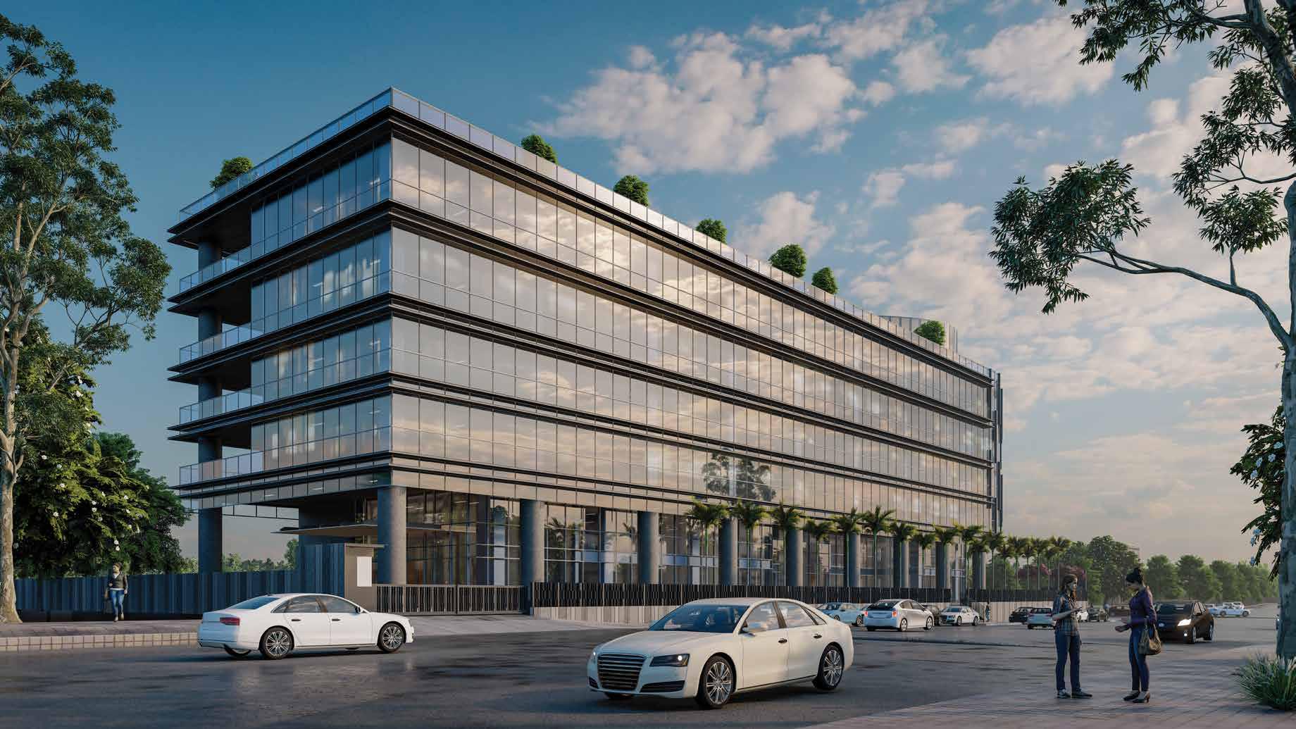 Ascent Avenue façade — Grade-A office building exterior